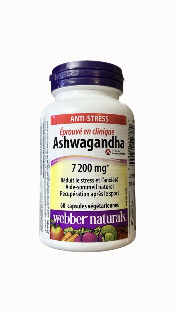 اشواگاندا ۷۲۰۰ میلی‌گرمی ۶۰ عددی Webber Naturals